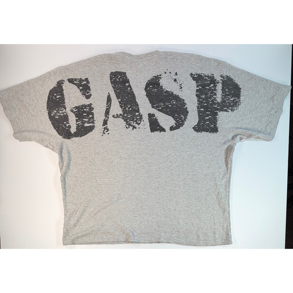 GASP INC Utility Item Mens XXL Grey Waffle Knit Thermal Gym T-Shirt Bodybuilding